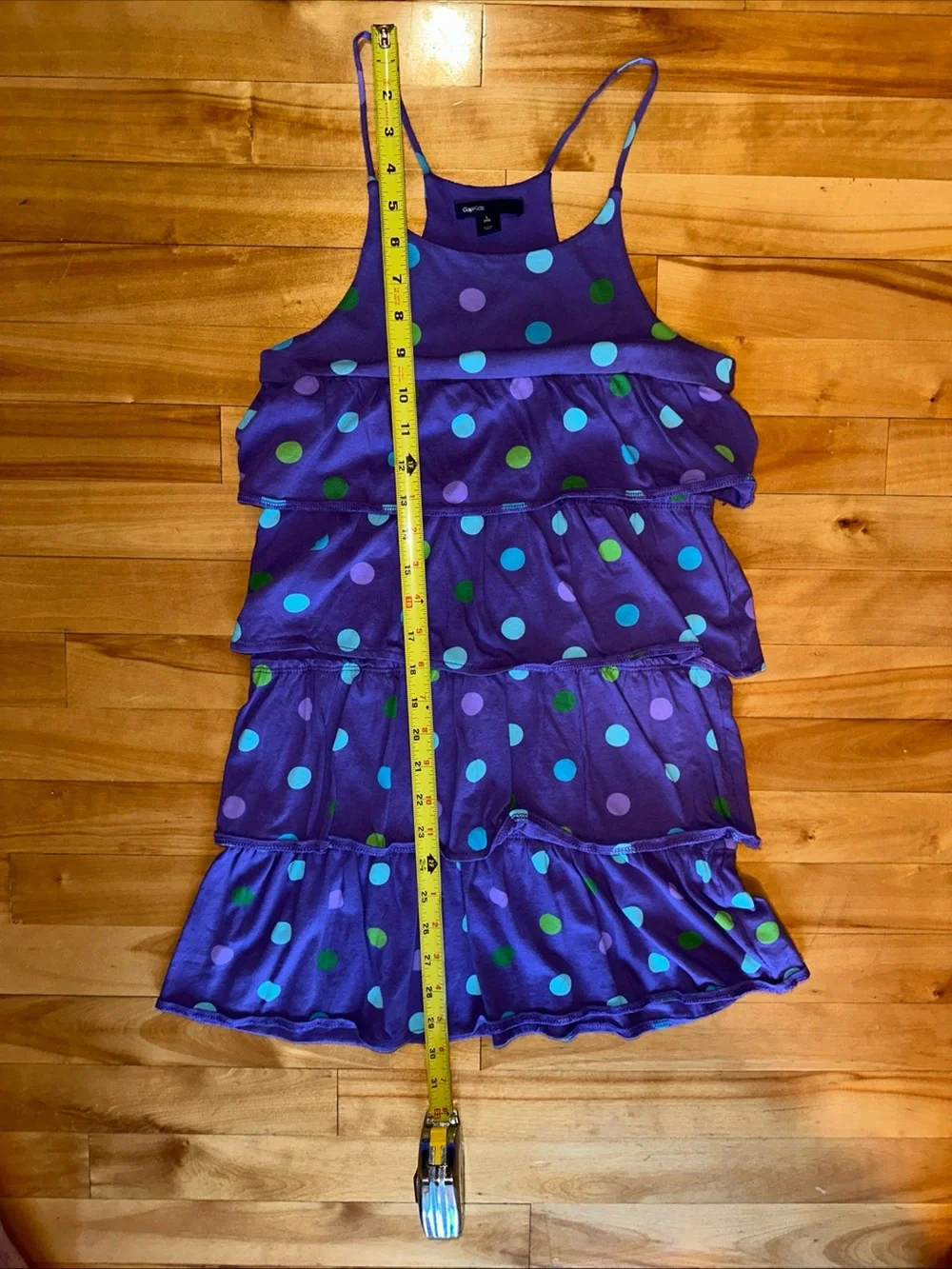 Gap kids Purple Polka Dot Tiered Spaghetti Strap Dress